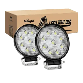 4.5 Inch 27W Round Flood LED Work Lights (Pair)