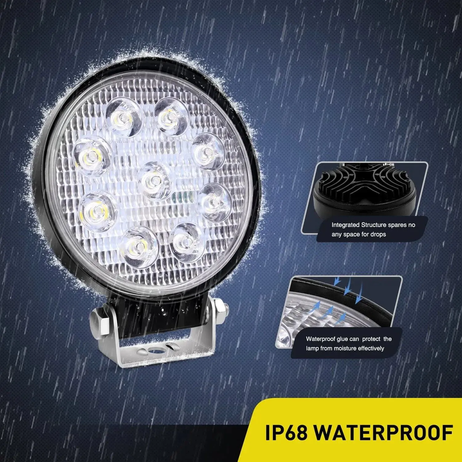 4.5 Inch 27W Round Spot LED Work Lights (Pair)