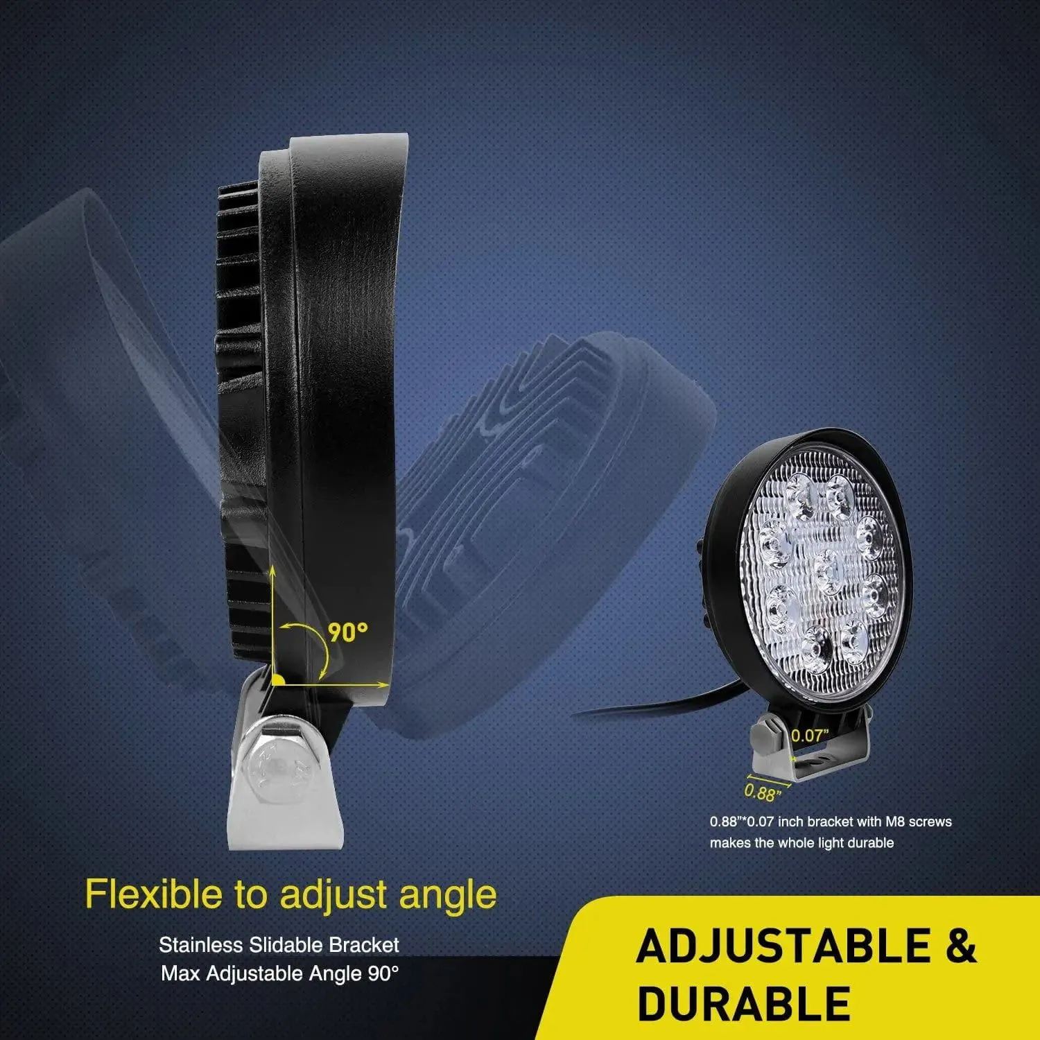 4.5 Inch 27W Round Spot LED Work Lights (Pair)