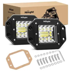 4.8 Inch 42W Flush Mount Spot Flood Led Work Lights (Pair)