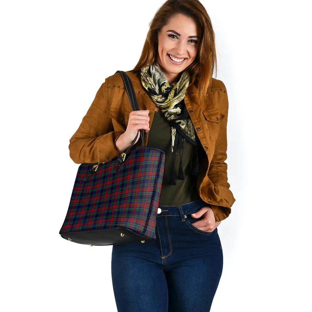Allison Red Tartan Leather Tote Bag