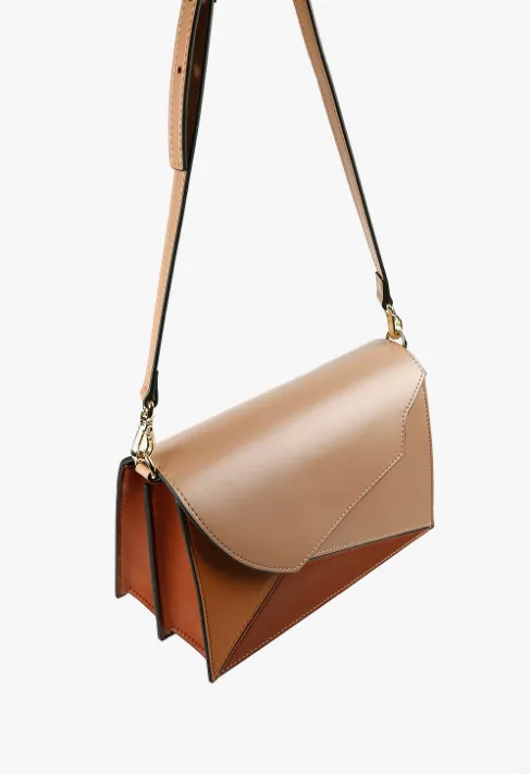 ANGLE PATCH Beige Handbag