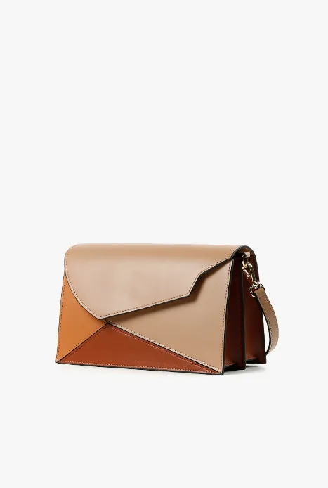 ANGLE PATCH Beige Handbag