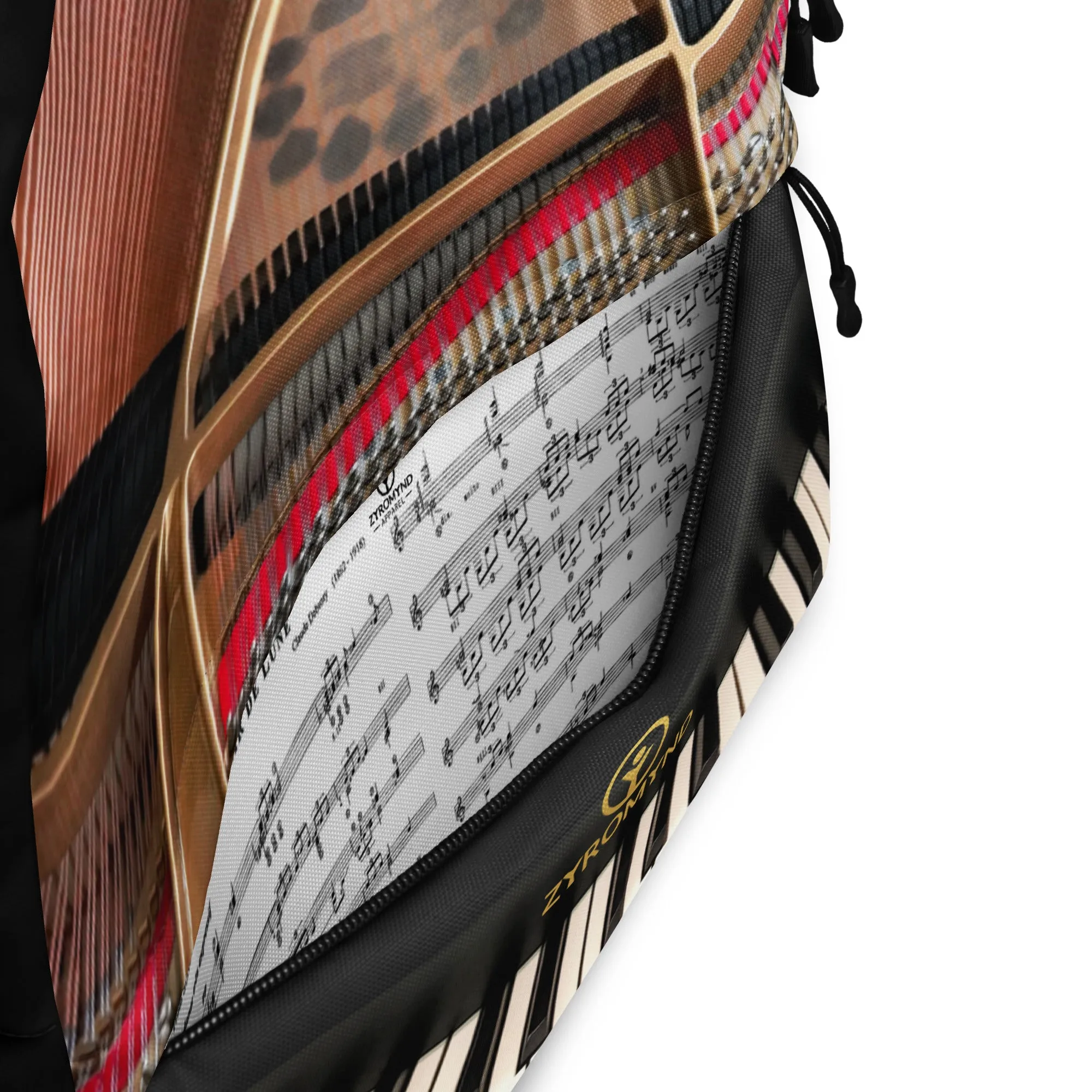 Backpack - Grand Piano Design with Zipper Pocket Sheet Music