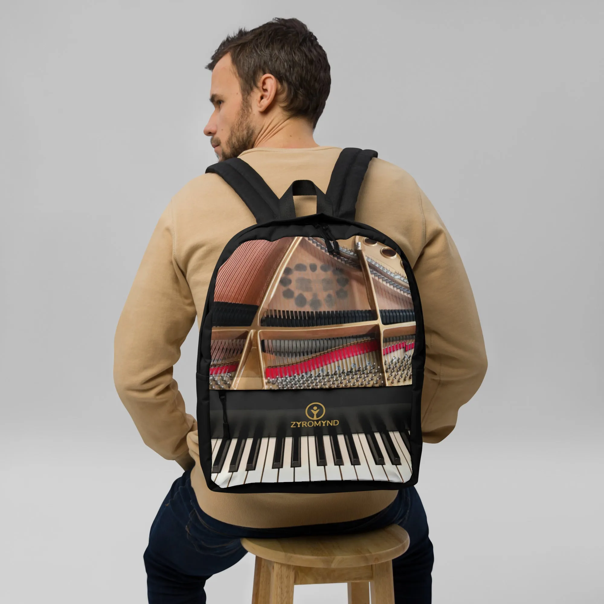 Backpack - Grand Piano Design with Zipper Pocket Sheet Music