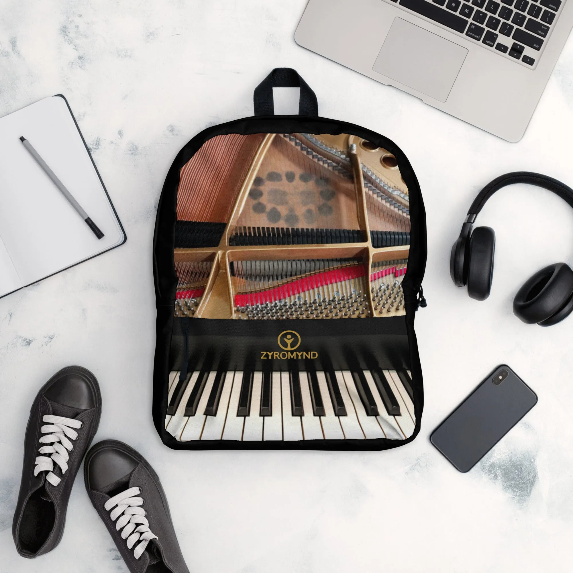 Backpack - Grand Piano Design with Zipper Pocket Sheet Music