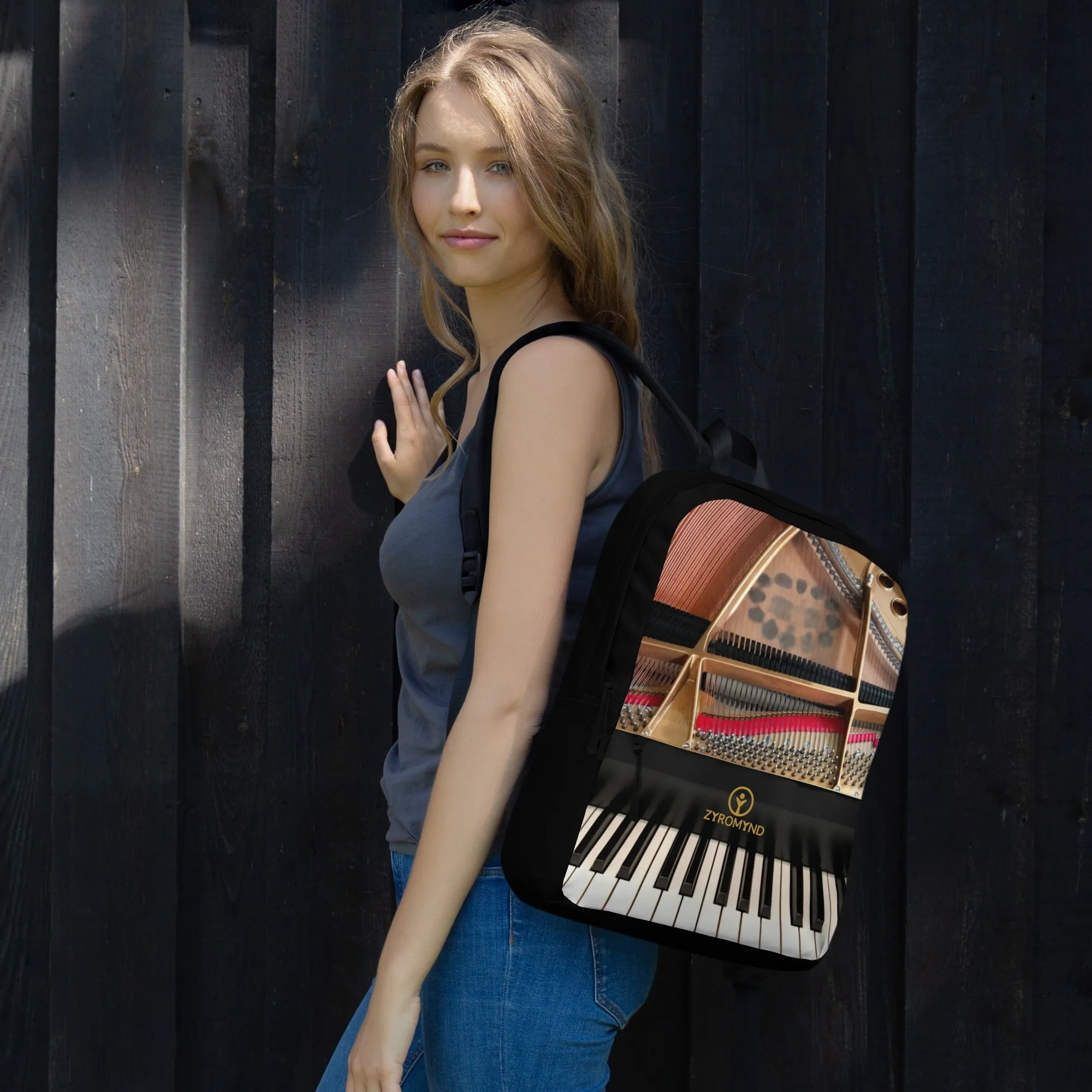 Backpack - Grand Piano Design with Zipper Pocket Sheet Music