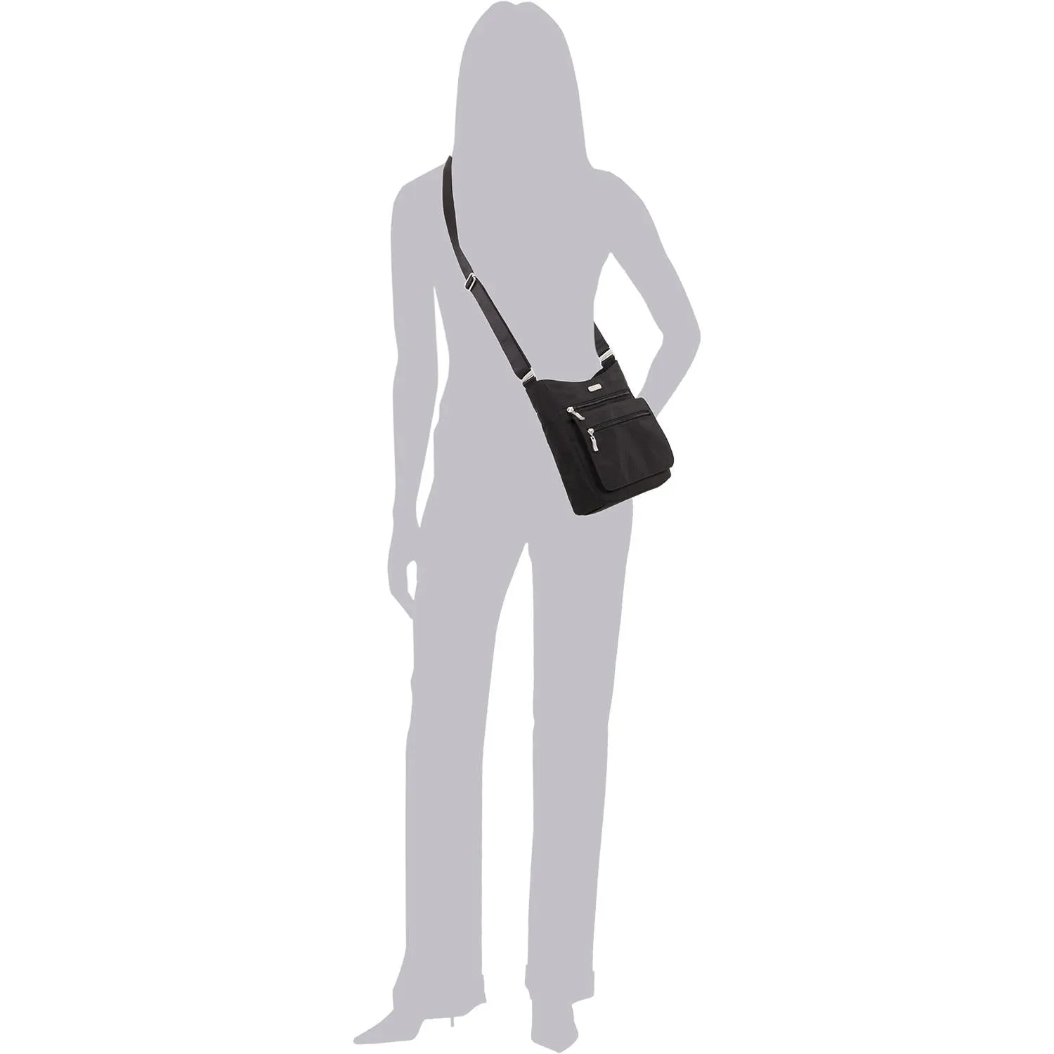 Baggallini Top Zip Flap Crossbody With RFID Wristlet Pacific Nylon