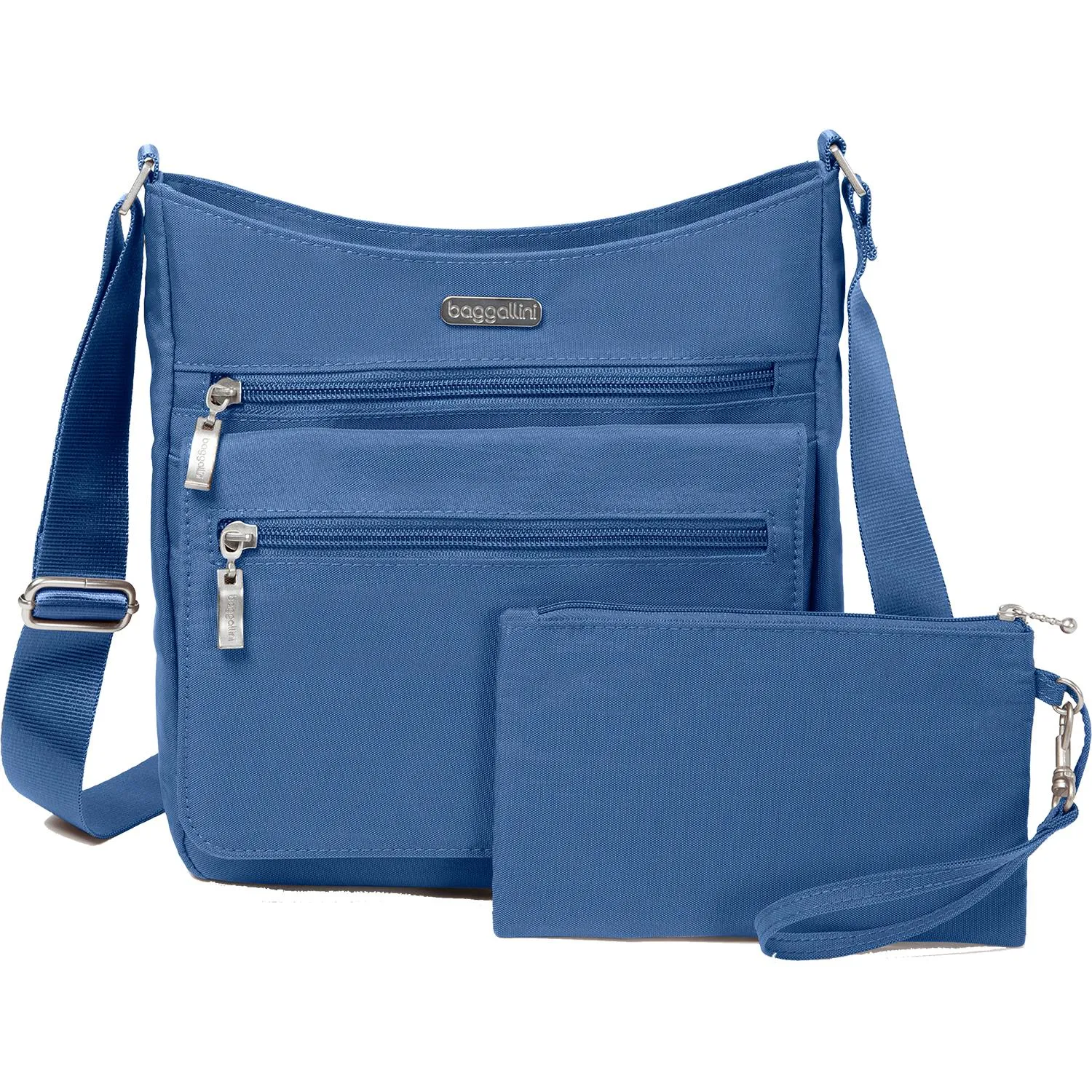 Baggallini Top Zip Flap Crossbody With RFID Wristlet Pacific Nylon
