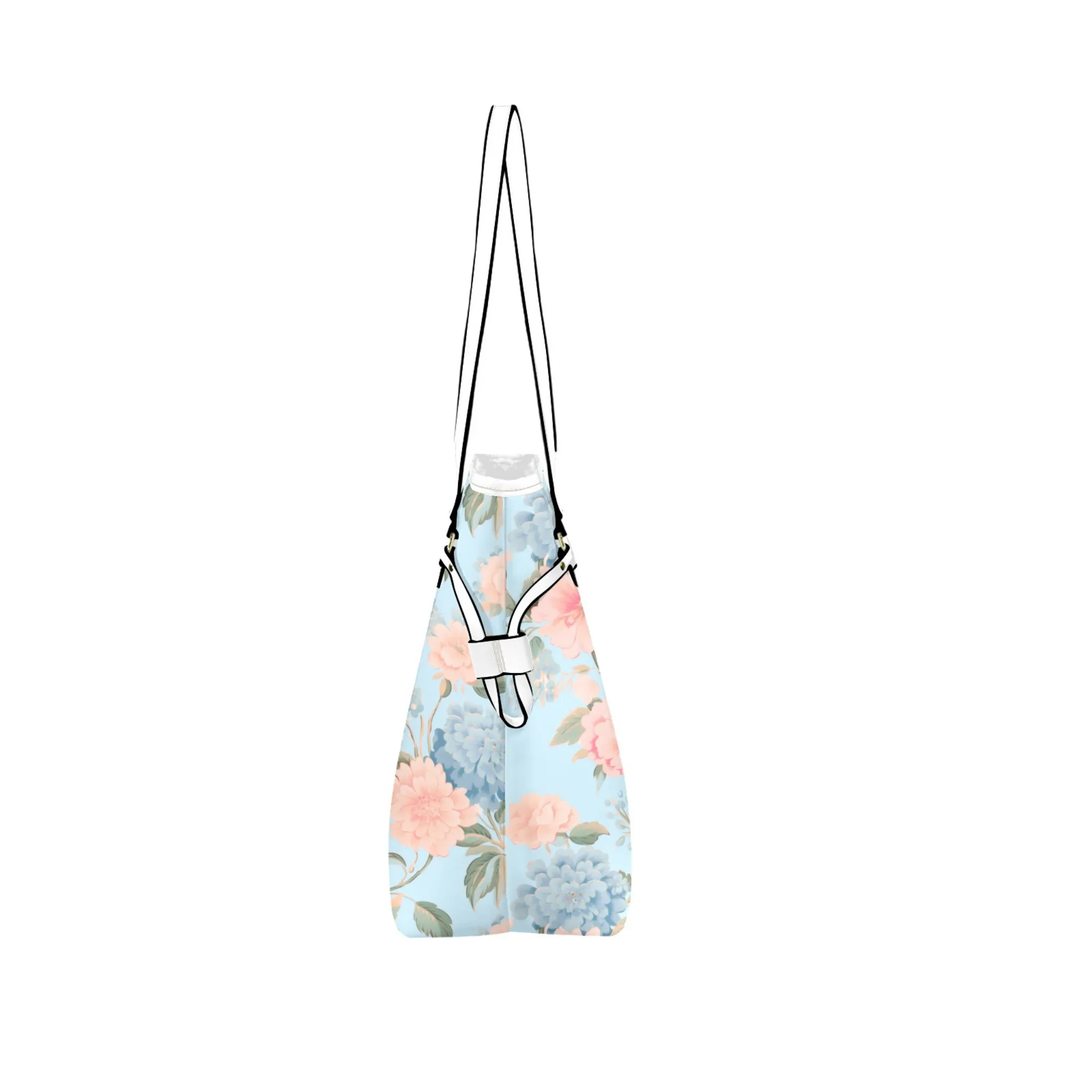 Bliss Leather Bag | Pastel Blue and Pink Floral Design | Perfect Gift for Her | Elegant & Durable Fashion Tote