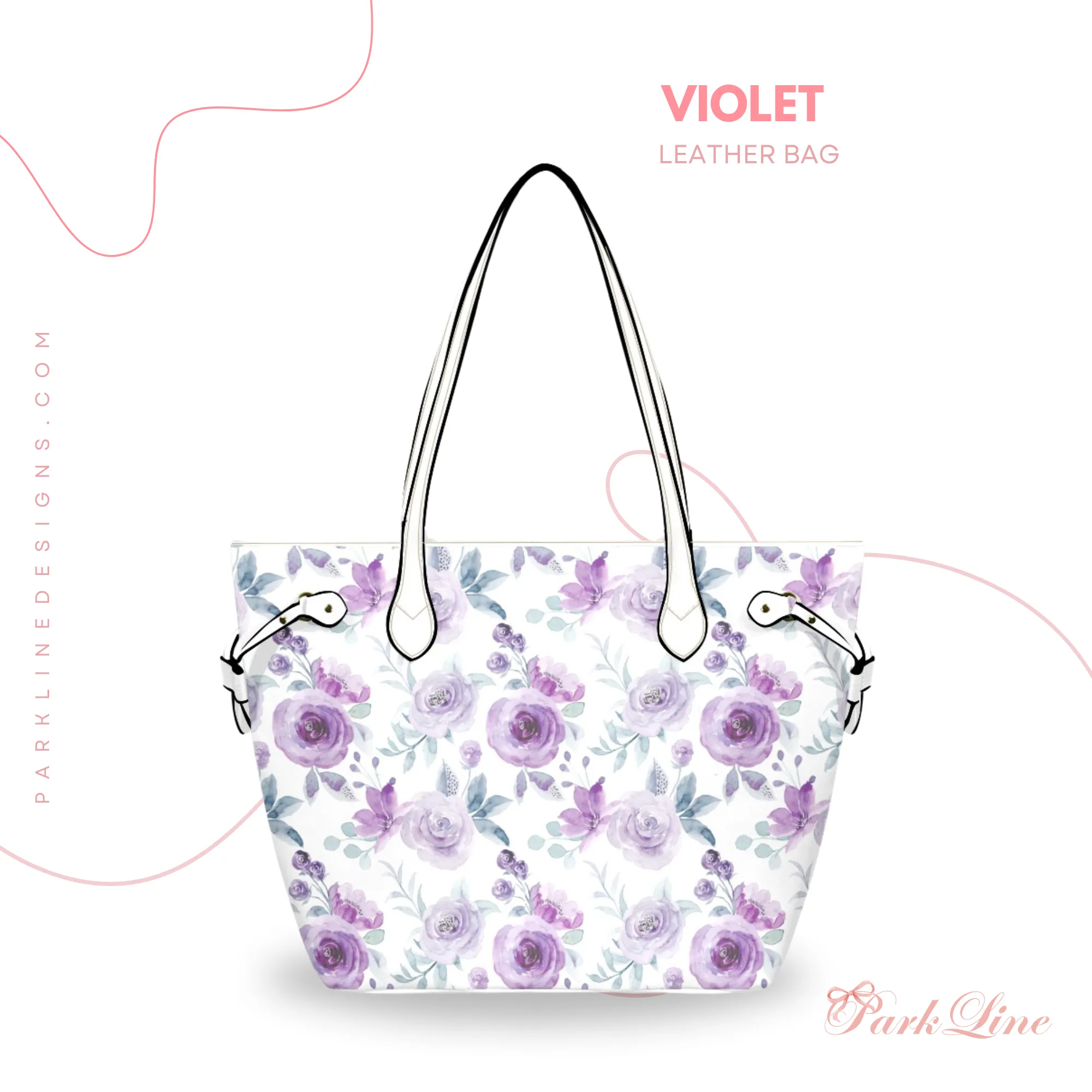 Bliss Leather Bag | Pastel Blue and Pink Floral Design | Perfect Gift for Her | Elegant & Durable Fashion Tote