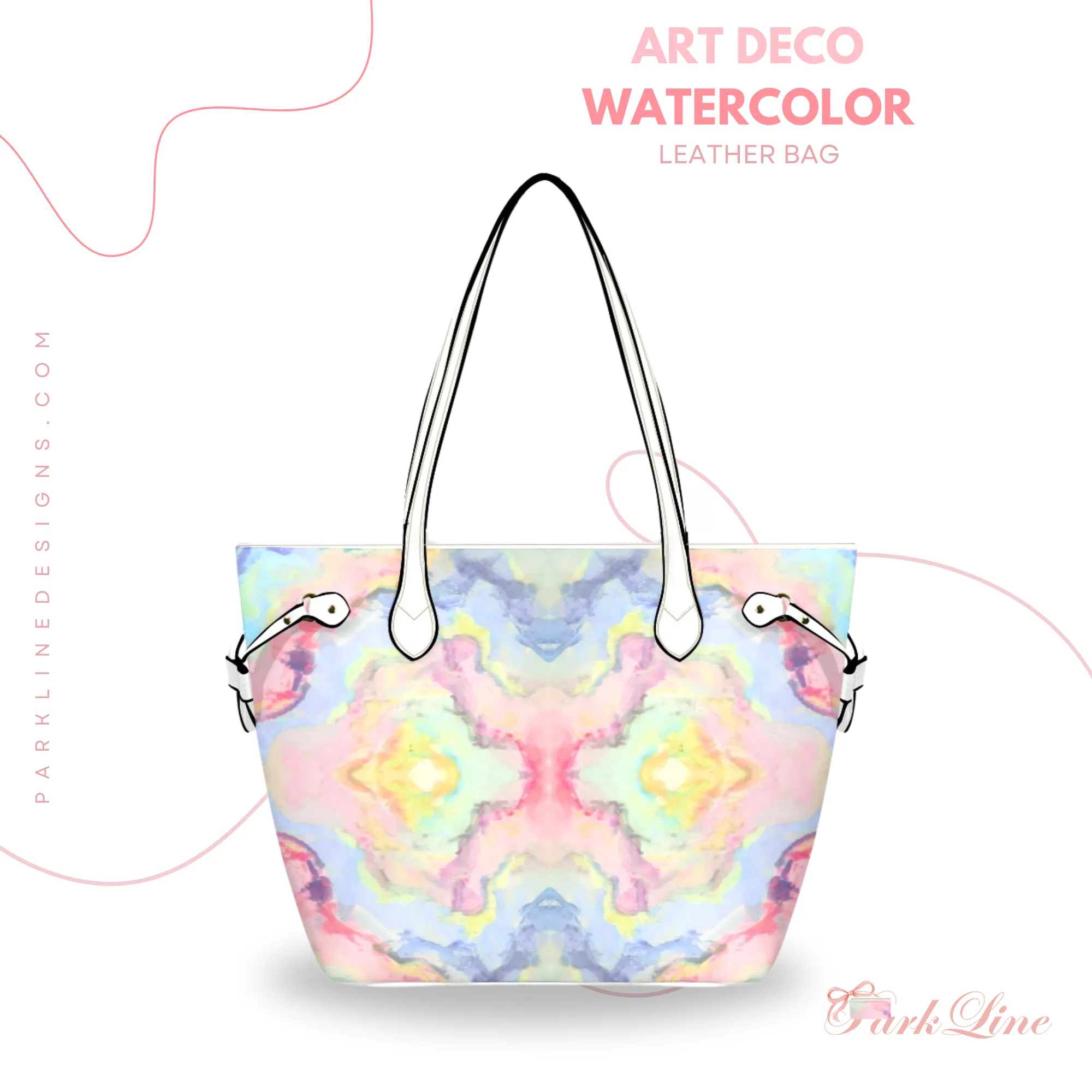 Bliss Leather Bag | Pastel Blue and Pink Floral Design | Perfect Gift for Her | Elegant & Durable Fashion Tote