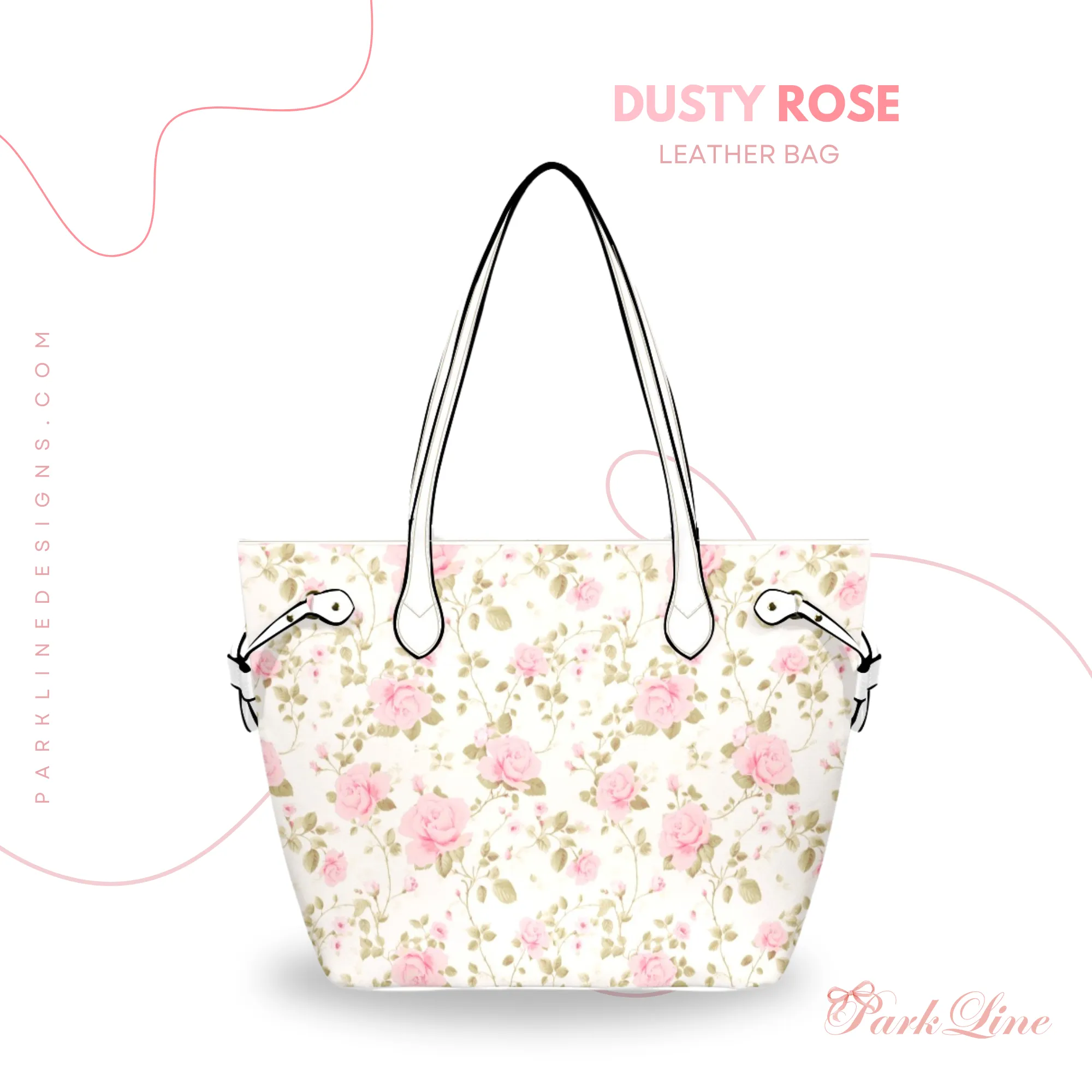 Bliss Leather Bag | Pastel Blue and Pink Floral Design | Perfect Gift for Her | Elegant & Durable Fashion Tote