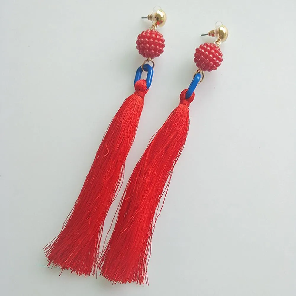 Bohemia charm high quality jewelry pendants with mix color tassel earring party