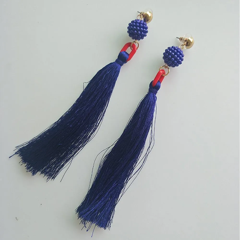 Bohemia charm high quality jewelry pendants with mix color tassel earring party