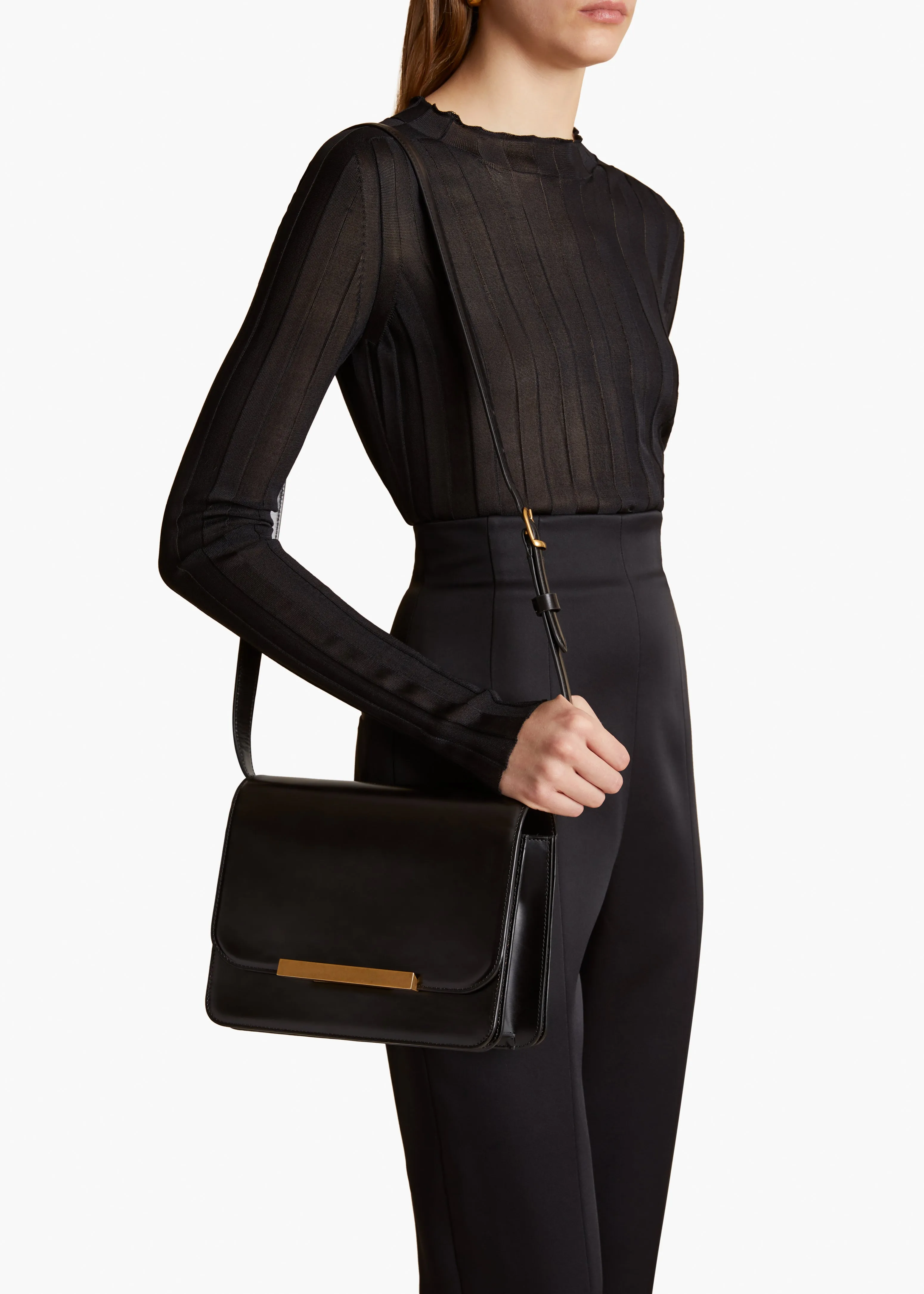 Bridget Crossbody Bag in Black Leather