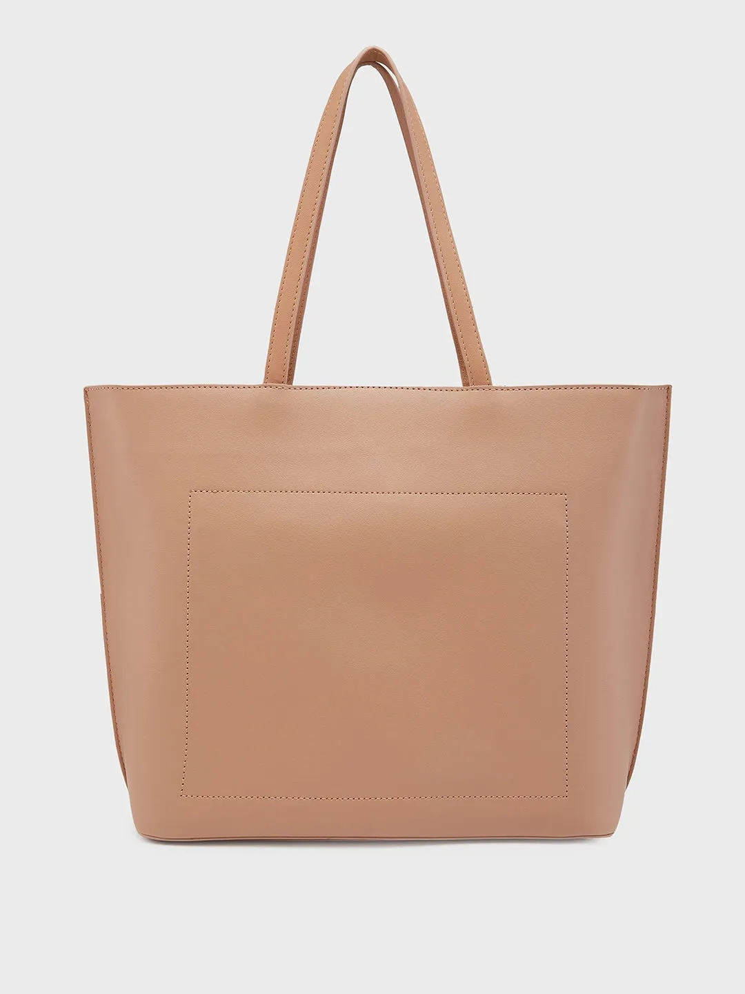 Caprese Pink Cloud Tote Medium Solid Women'S Office Handbag Brown