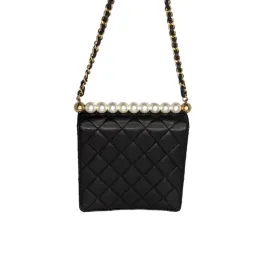 Chanel Bag Small Goatskin Quilted Chic Pearls Crossbody Flap