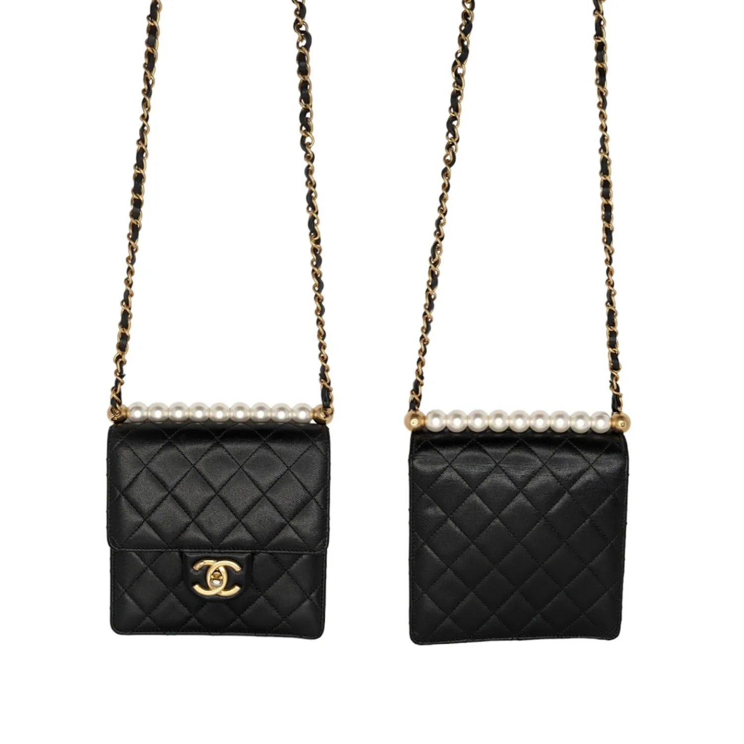 Chanel bag Small Goatskin Quilted Chic Pearls Flap Bag