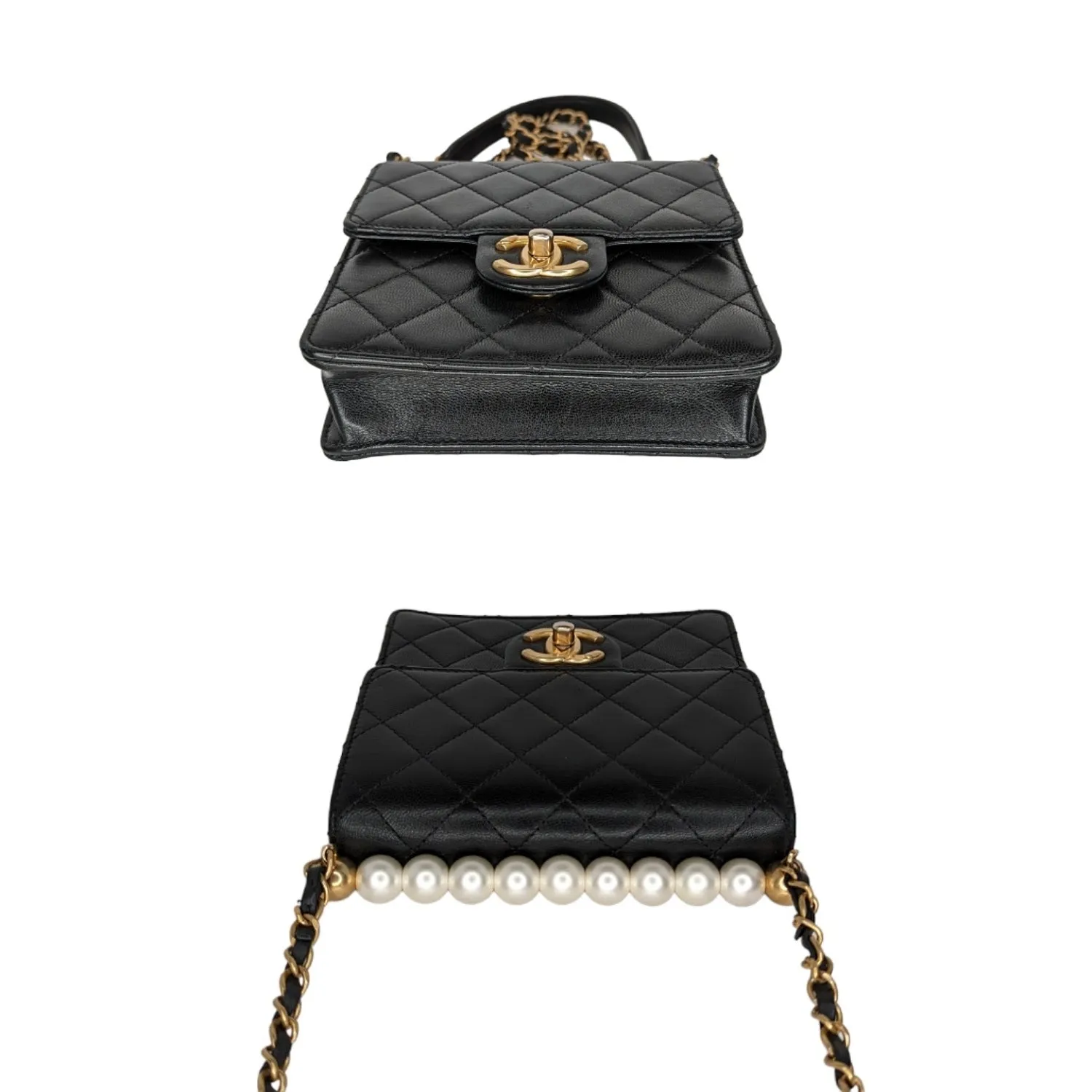 Chanel bag Small Goatskin Quilted Chic Pearls Flap Bag