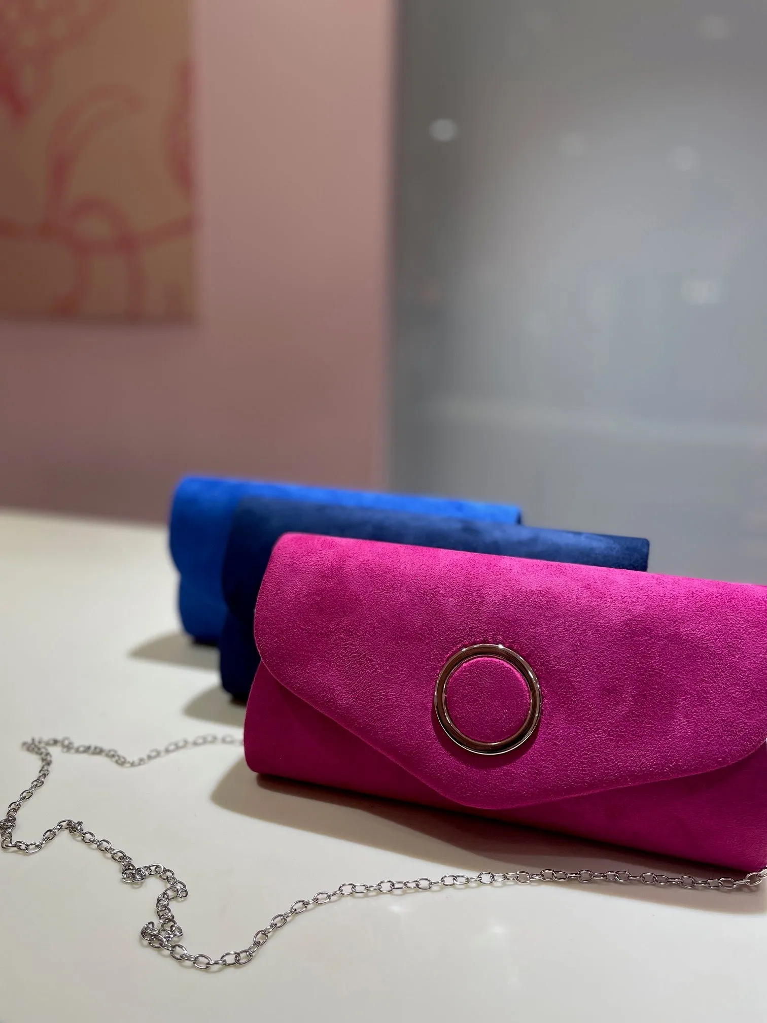 Cobo Suede Clutch Handbag