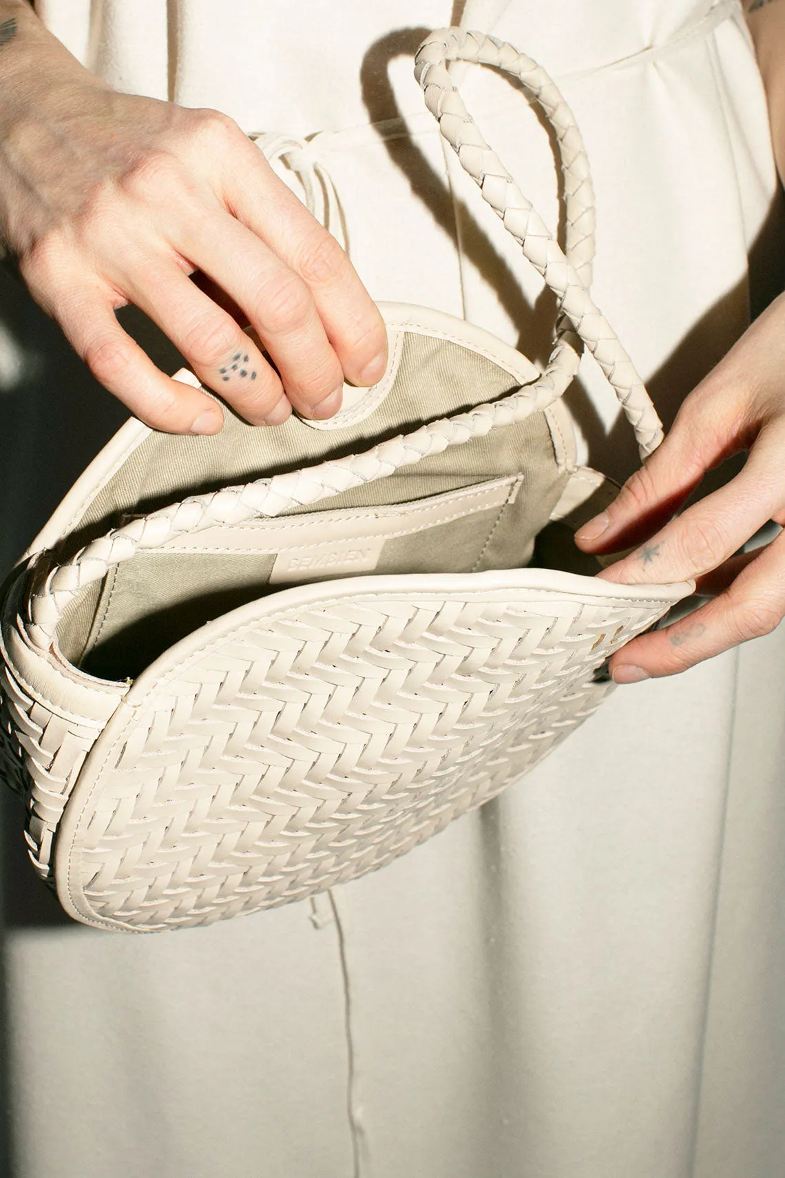 Cream Woven Audrey Bag