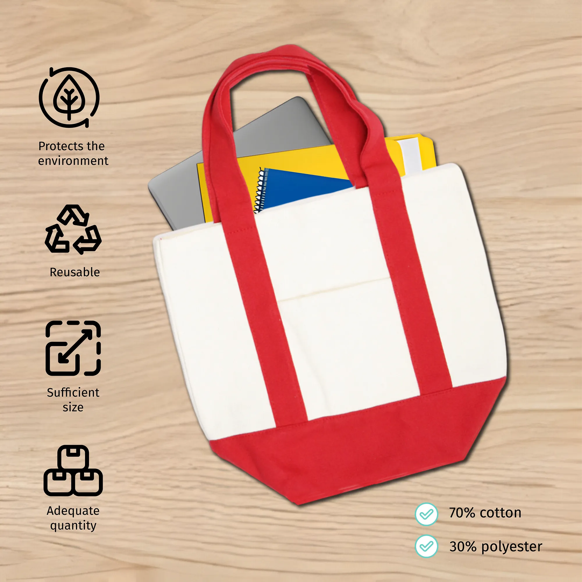 Custom 16oz Mini Canvas Tote Bag w/ External Pocket (5 Colors)