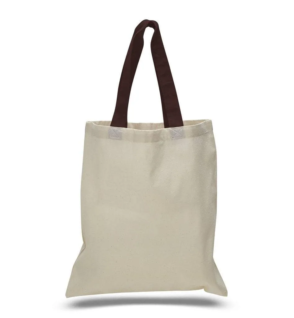 CUSTOM TOTE BAG WITH COLOR HANDLES 100% COTTON