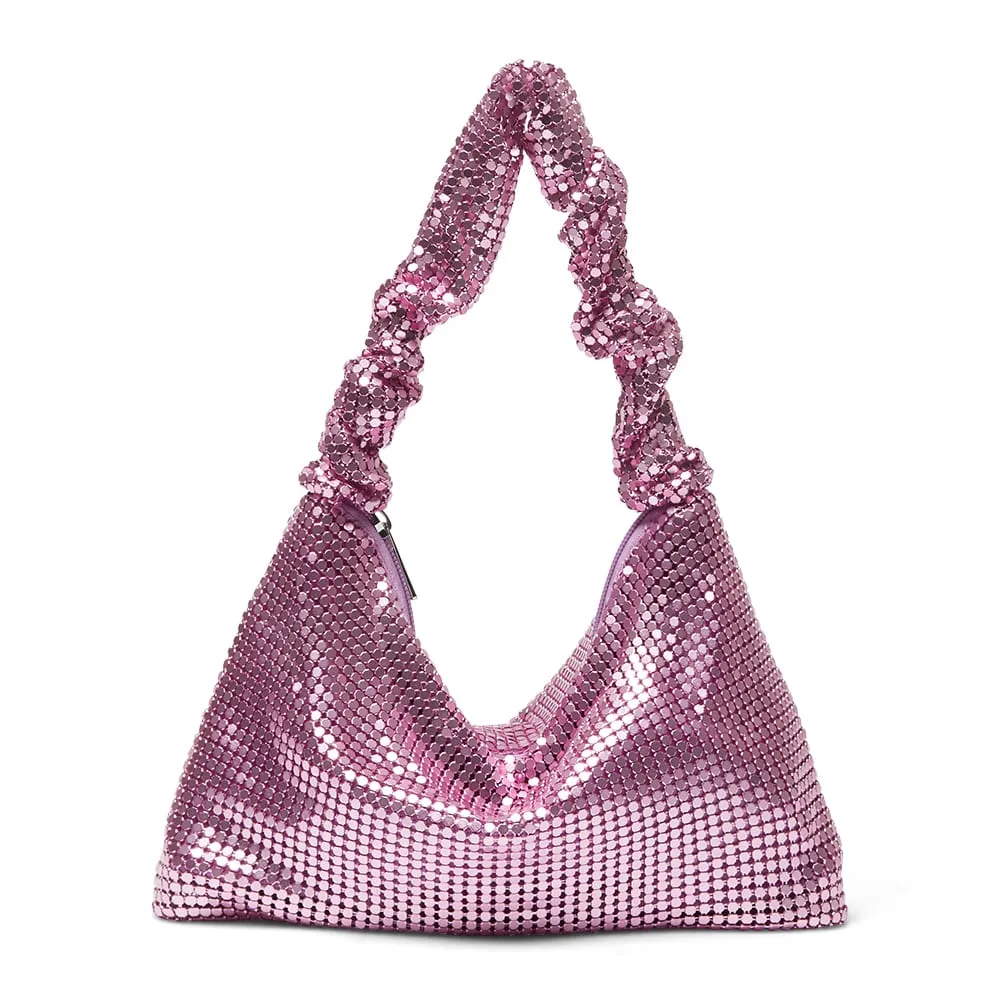 Disco Handbag in Pink Mesh
