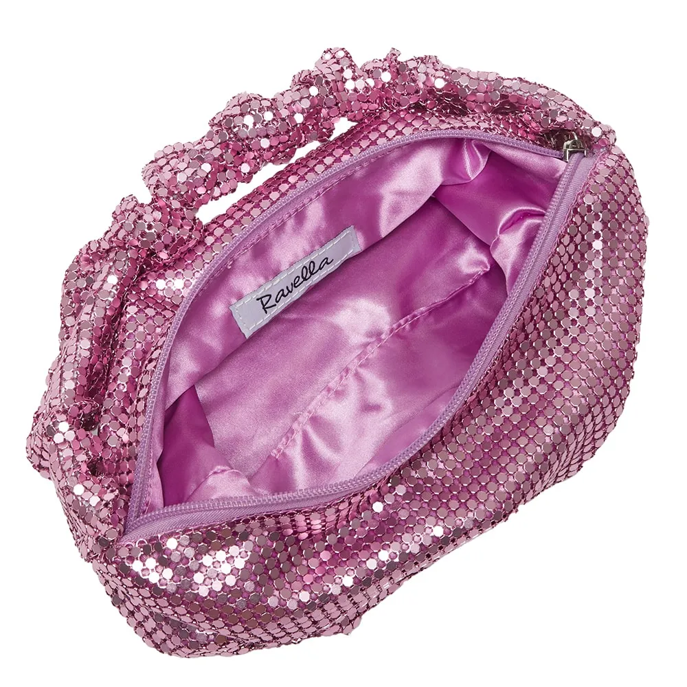Disco Handbag in Pink Mesh