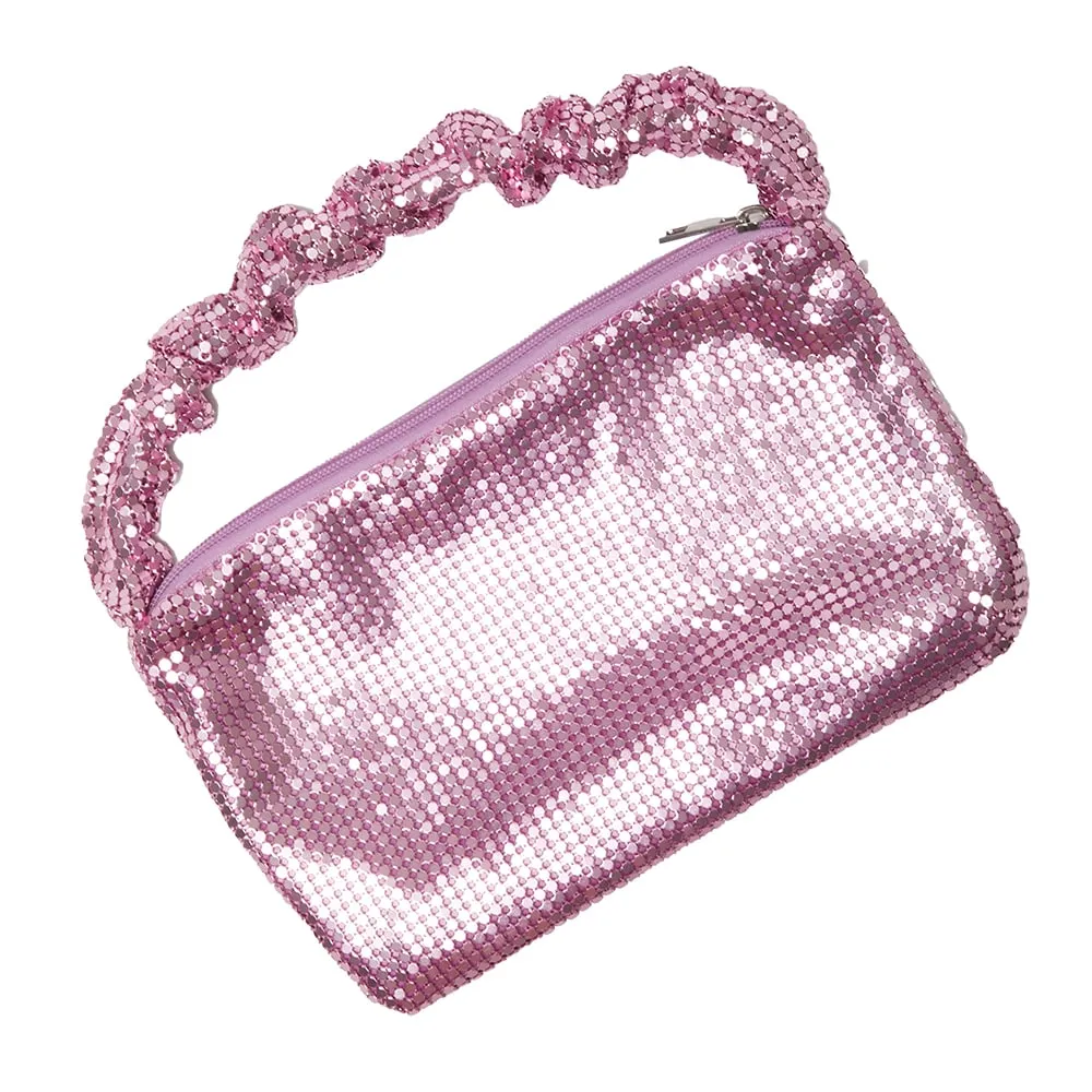 Disco Handbag in Pink Mesh