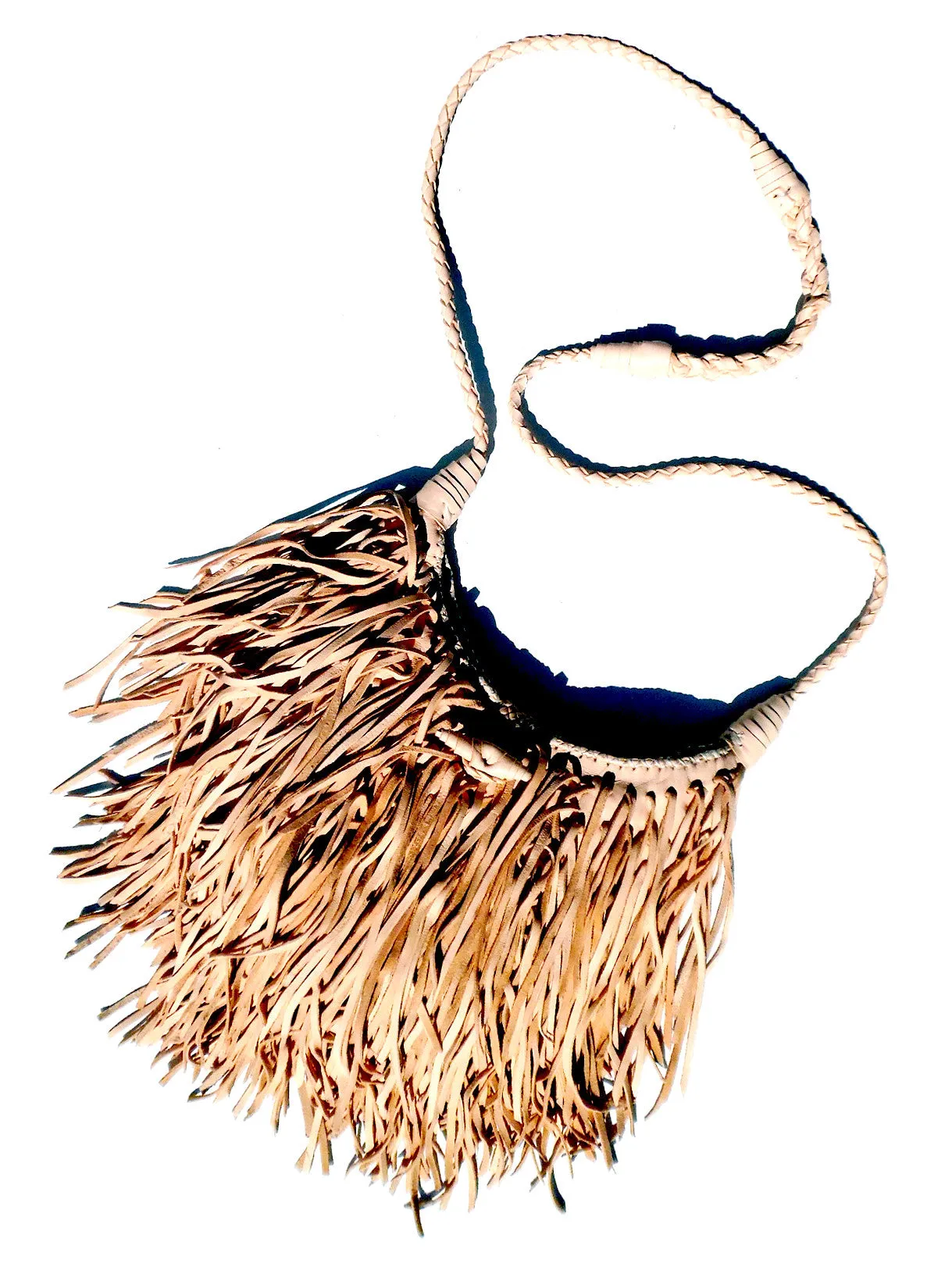 El Fleco Crossbody Fringe Bag Antique Silver