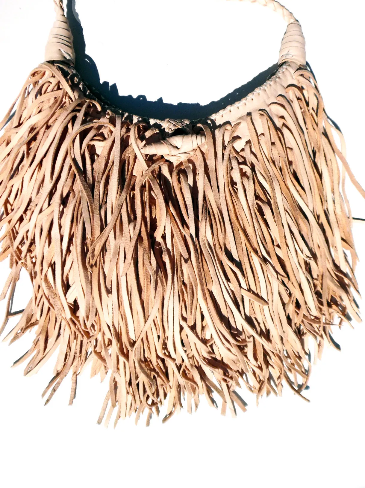 El Fleco Crossbody Fringe Bag Antique Silver