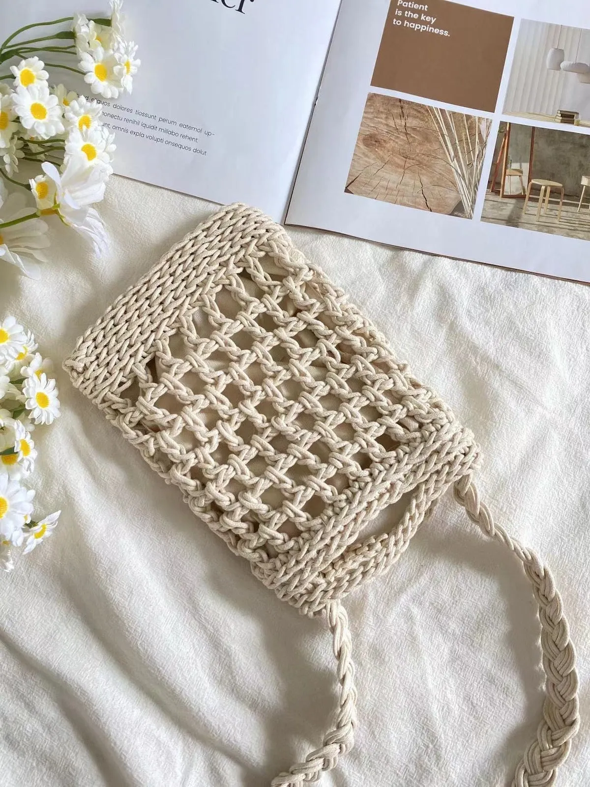 Elena Handbags Woven Crossbody Purse