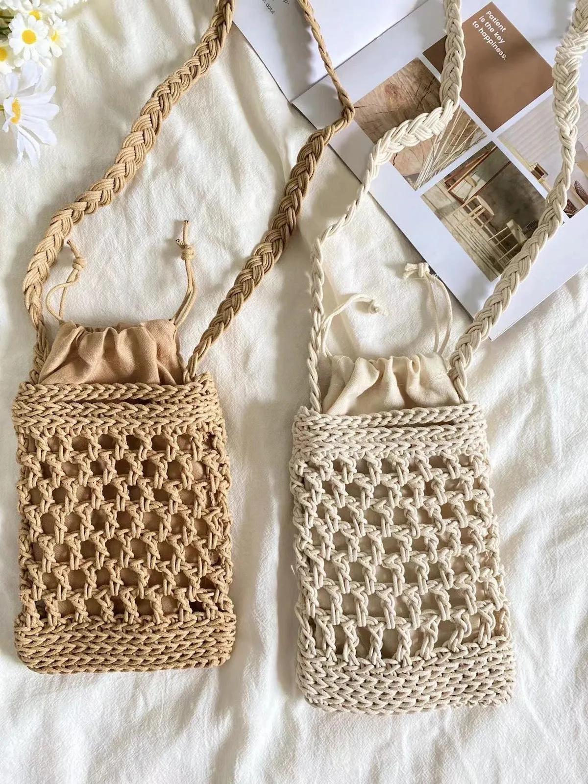 Elena Handbags Woven Crossbody Purse