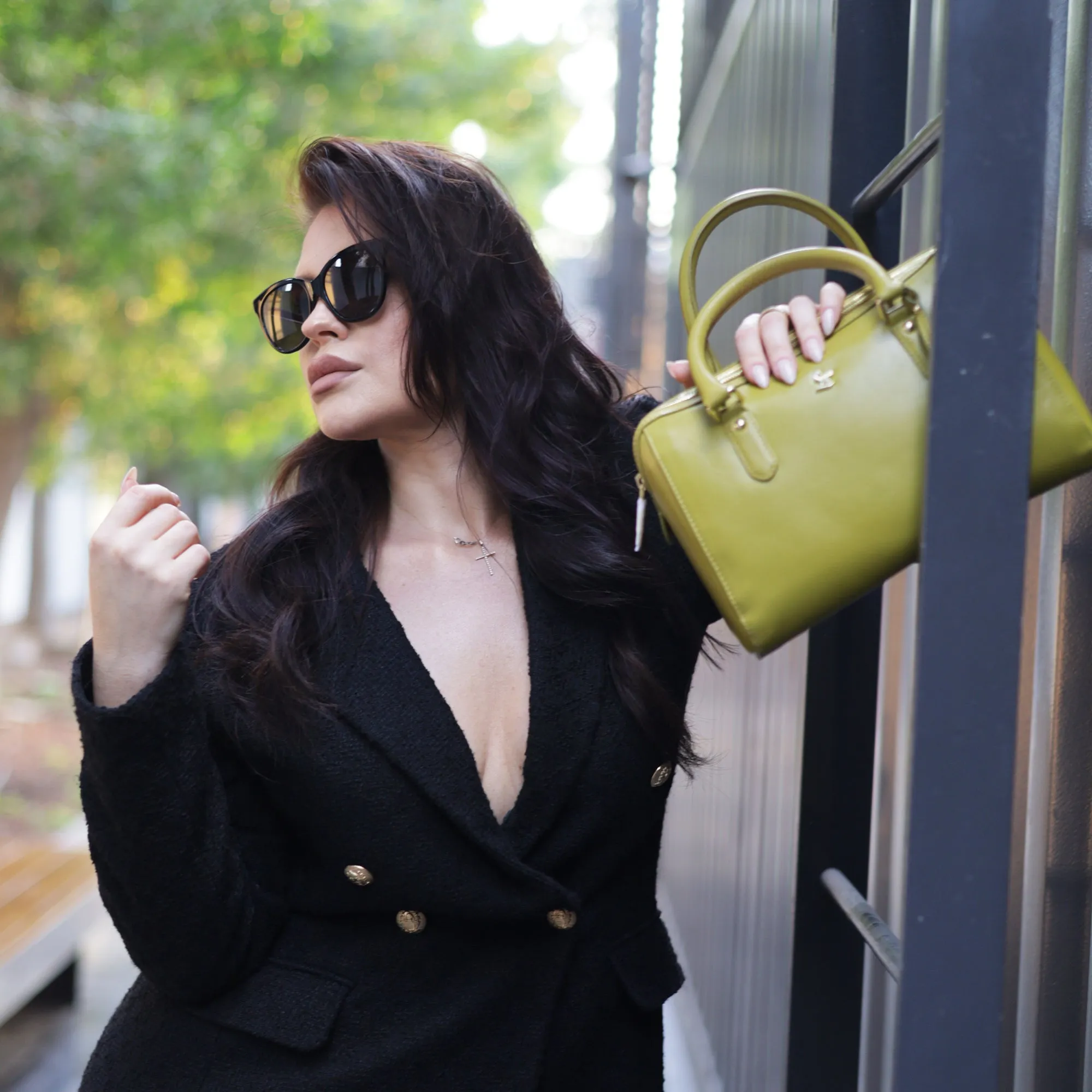 Enna Sling Purse for Women | Leather Handbag For Women | 100% Genuine Leather | Color: Lemon Green, Brown, Black, Blue
