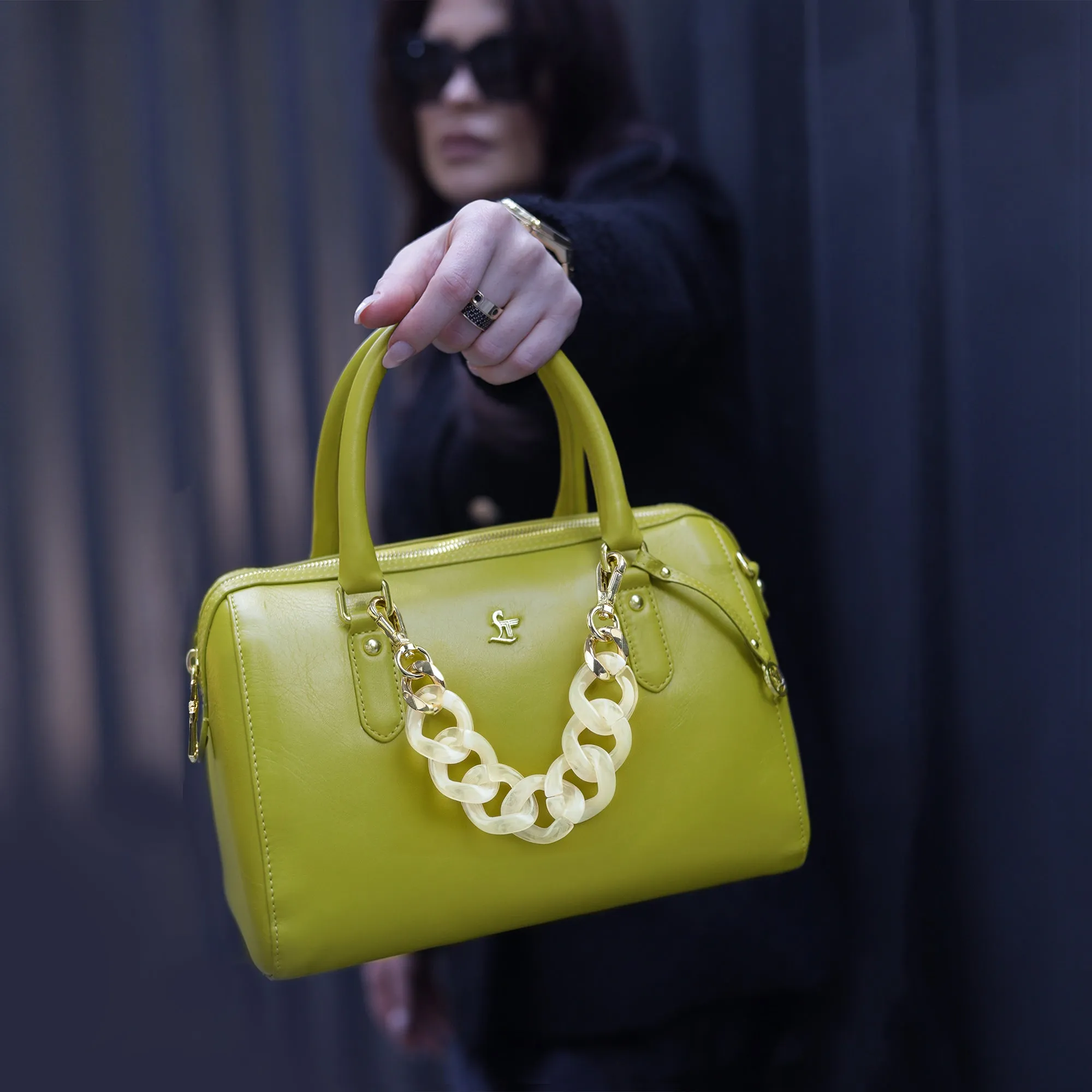 Enna Sling Purse for Women | Leather Handbag For Women | 100% Genuine Leather | Color: Lemon Green, Brown, Black, Blue