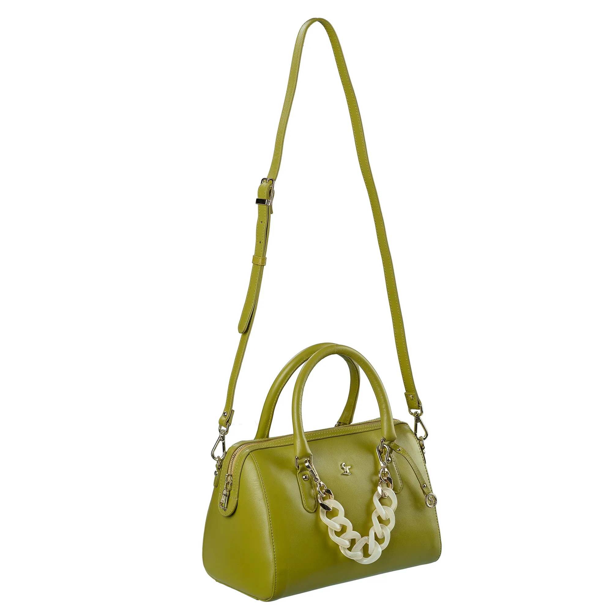 Enna Sling Purse for Women | Leather Handbag For Women | 100% Genuine Leather | Color: Lemon Green, Brown, Black, Blue