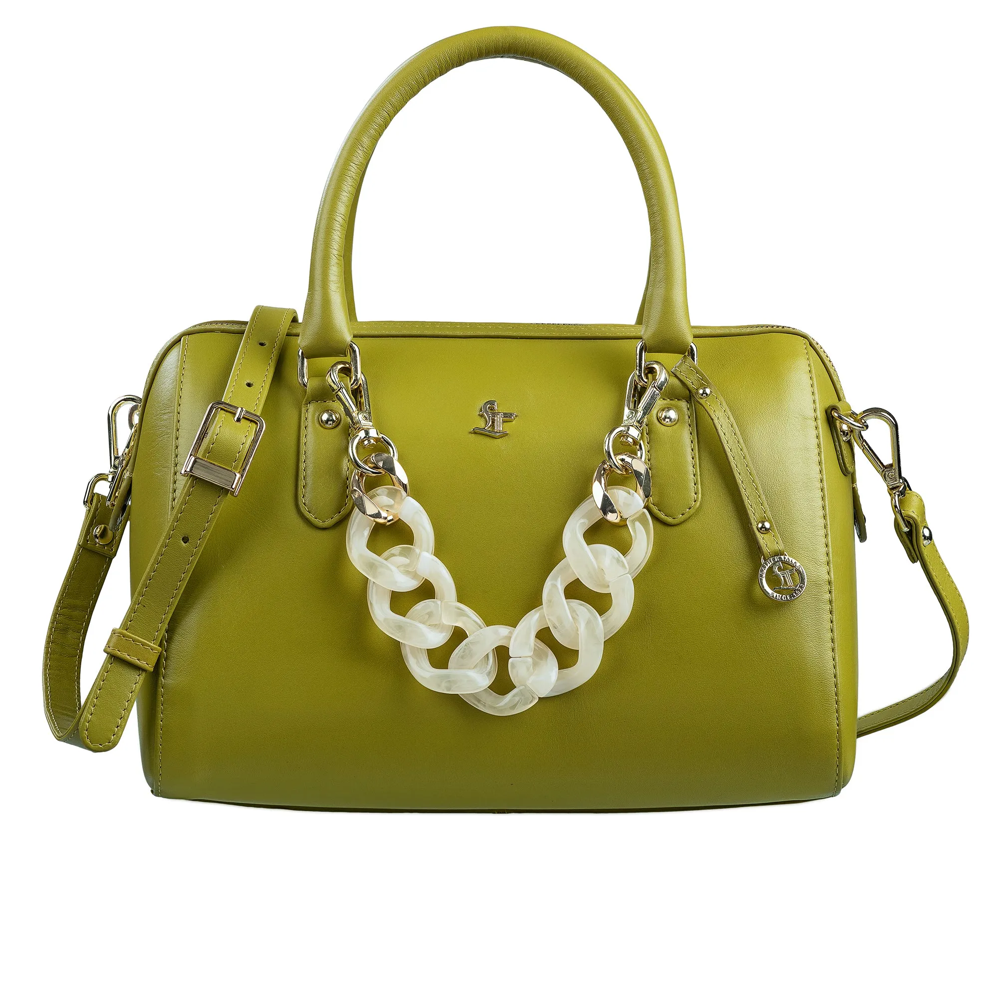 Enna Sling Purse for Women | Leather Handbag For Women | 100% Genuine Leather | Color: Lemon Green, Brown, Black, Blue
