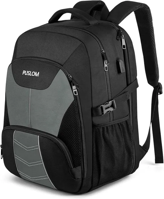 Extra Large Backpack 55L,18.4 Inch Travel Laptop Work Bag with USB Charging Port Big Business Flight Approved Rucksack 18.4 Inches