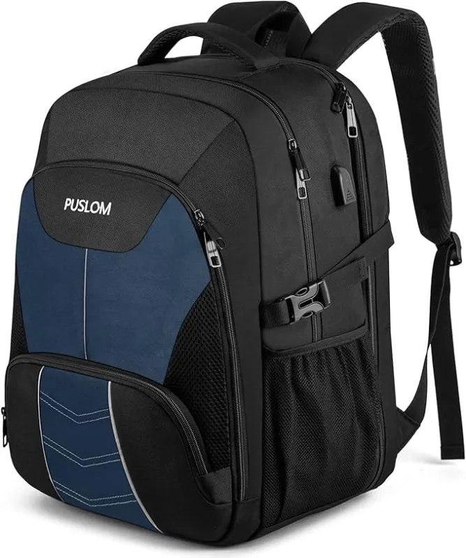 Extra Large Backpack 55L,18.4 Inch Travel Laptop Work Bag with USB Charging Port Big Business Flight Approved Rucksack 18.4 Inches
