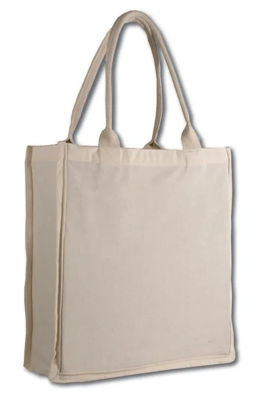 FANCY TOTE BAG 100% COTTON SHEETING FULL SIDE GUSSET