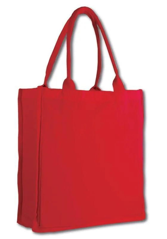 FANCY TOTE BAG 100% COTTON SHEETING FULL SIDE GUSSET