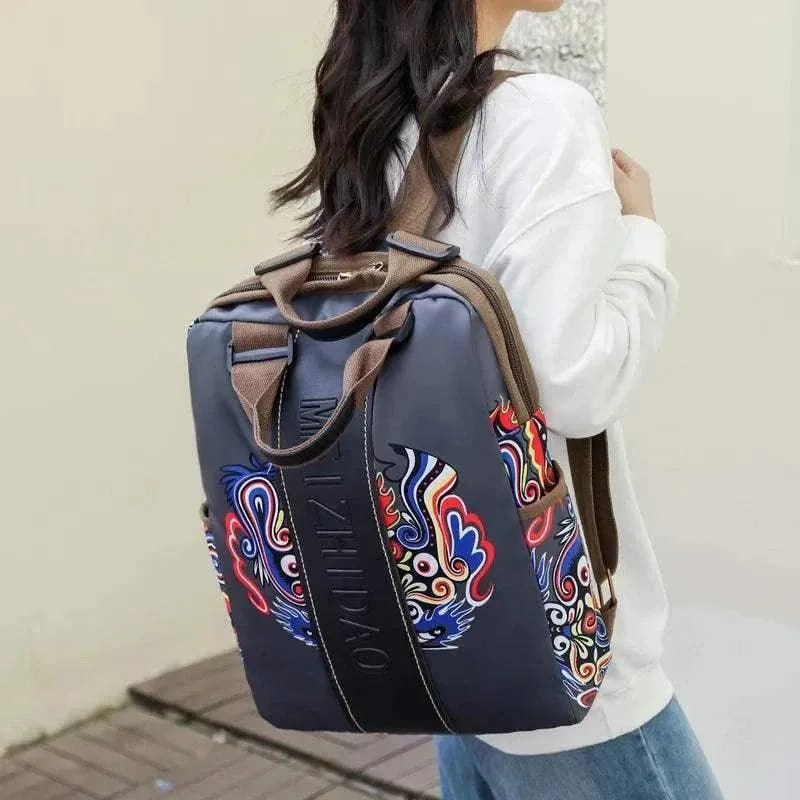 Fashion Designer Canvas Backpack | Women's Large School Bag | BBP012