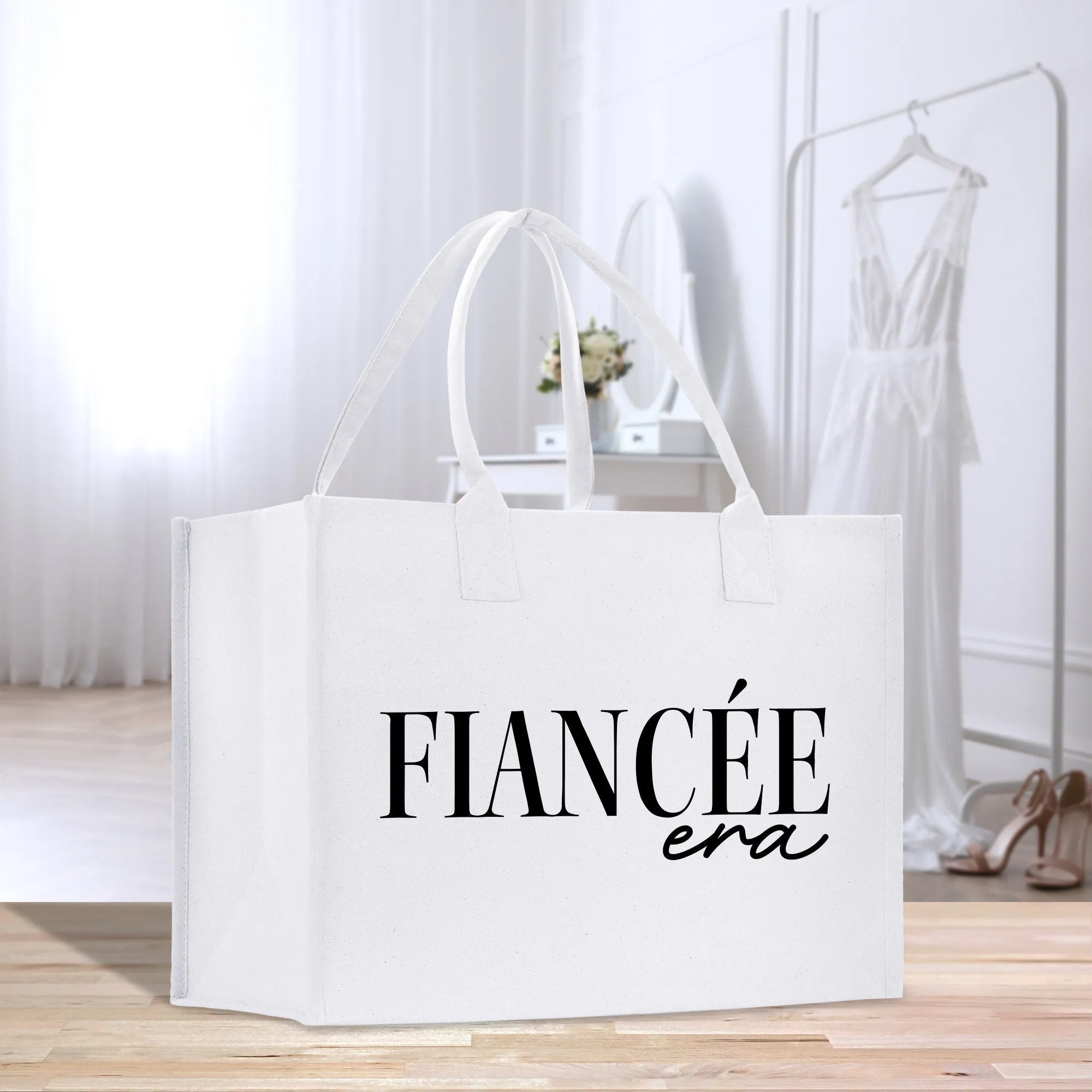 Fiancée Era Cotton Canvas Tote Bag Engagement Gift Engaged Gift for Her Future Mrs Tote Bag Fiancee Tote Gift for Fiance (FTB1002)