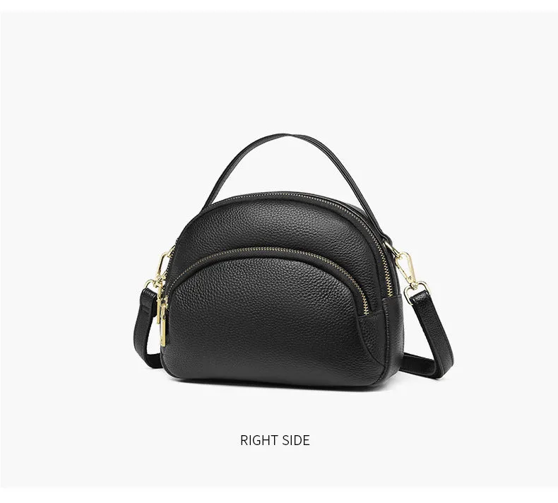 Genuine leather women's bag new trendy cowhide multi-layer fashion versatile soft leather crossbody bag handbag