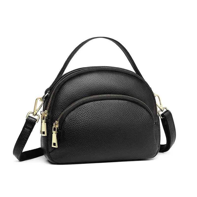 Genuine leather women's bag new trendy cowhide multi-layer fashion versatile soft leather crossbody bag handbag