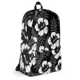 Hisbiscus Flower Black White Backpack