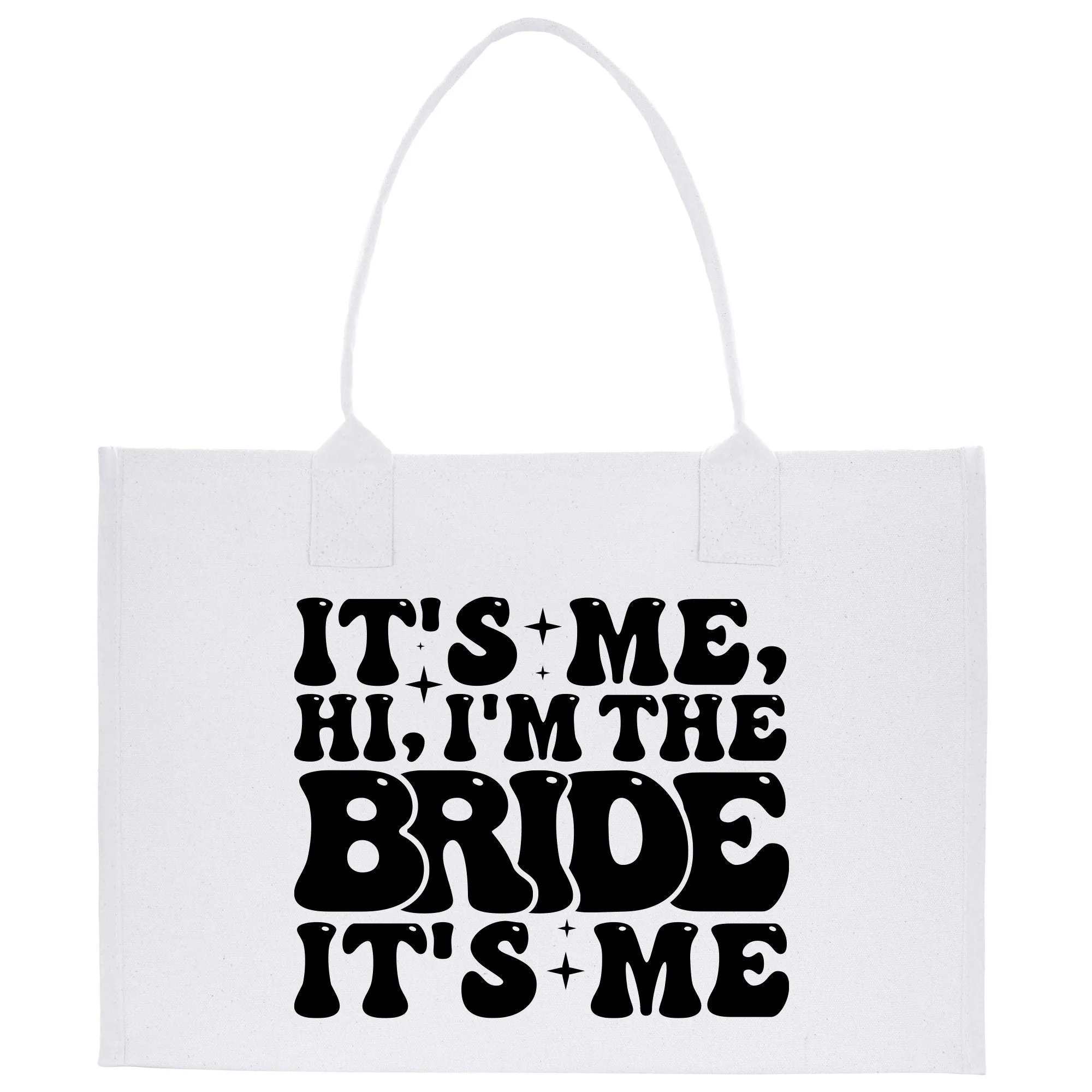 It's Me, Hi I'm The Bride It's Me Cotton Canvas Tote Bag Weekender Tote Gift for Her Outdoor Tote Vacation Bag Chic Beach Honeymoon Tote Bag