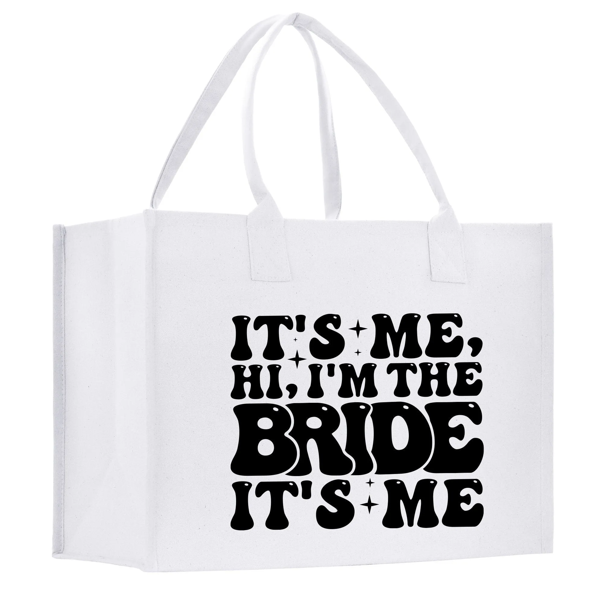 It's Me, Hi I'm The Bride It's Me Cotton Canvas Tote Bag Weekender Tote Gift for Her Outdoor Tote Vacation Bag Chic Beach Honeymoon Tote Bag